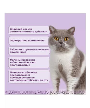 KRKA Tablets from worms and parasites for adult cats 2 tab - Buy Online on GoSupps.com