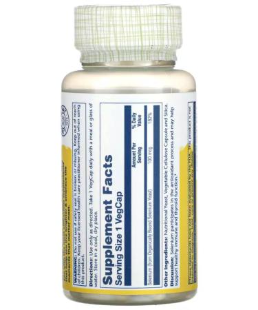 Solaray Selenium 100 g Selenium 100 capsules - Buy Online on GoSupps.com