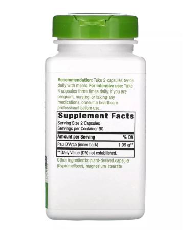 Nature's Way Pau d'Arco ant bark 545 mg 180 pcs - Buy Online on GoSupps.com