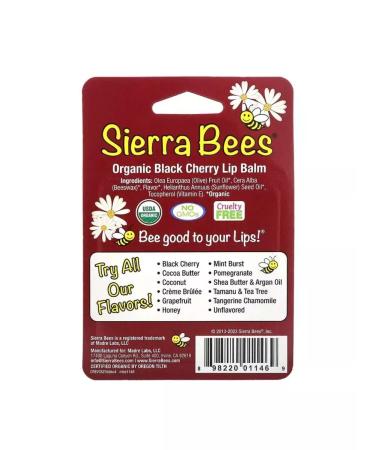 Sierra Bees Organic lip balms with the smell of cherries - Buy Online on GoSupps.com