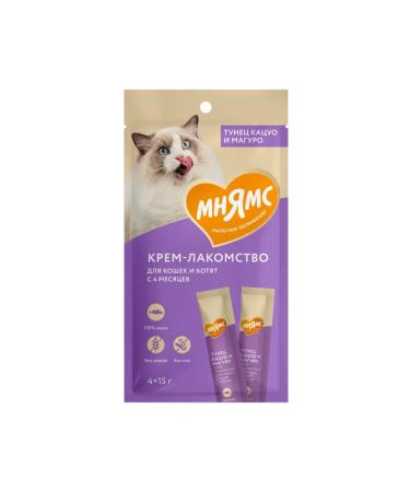 Mnyams Cream-stall for cats Katsuo and Maguro 15 Gx 4pcs. (3 UP) - Buy Online on GoSupps.com