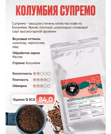 LAST WISH Ground fried coffee of Colombia Supremo Arabica 100% 500 g - Buy Online on GoSupps.com