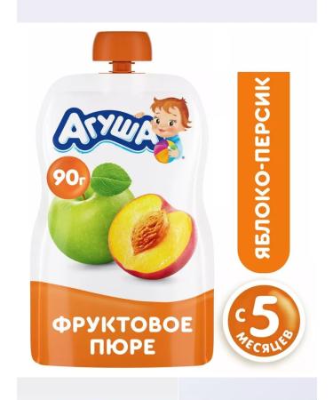 AGUSHA Puree fruit apple-peach 10sh for 90g - Buy Online on GoSupps.com