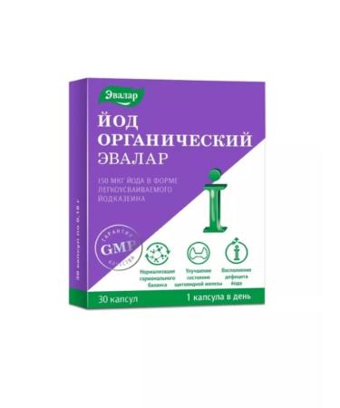 Evalar Organic iodine 30 caps 0.18g-2uP - Buy Online on GoSupps.com