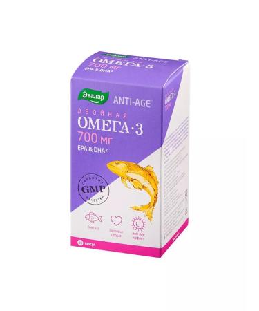 Healthy hair and skin Double omega-3 capsules 1400 mg + 760 mg + 380 mg 30 pcs