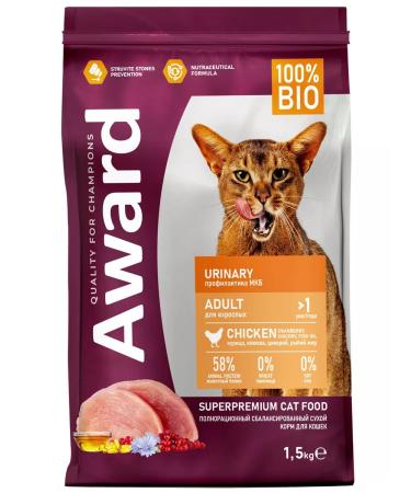 AWARD Dry food for cats with chicken 1.5 kg - Buy Online on GoSupps.com