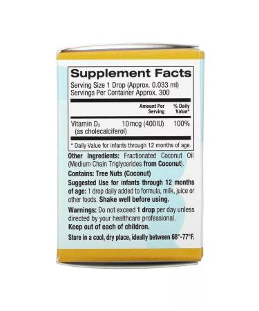 California Gold Nutrition Liquid vitamin D3 for children 400 IU 10 ml - Buy Online on GoSupps.com