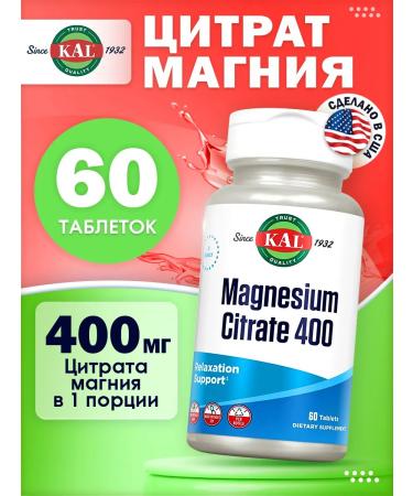 KAL Magnesium Citrate Magnesium Citrate 400 60 tablets