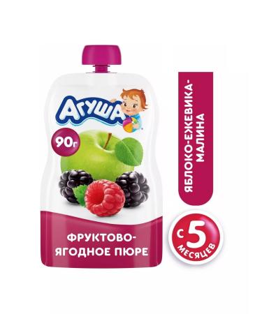 AGUSHA Puree fruit-berry apple blackberry raspberry 10sh 90g - Buy Online on GoSupps.com