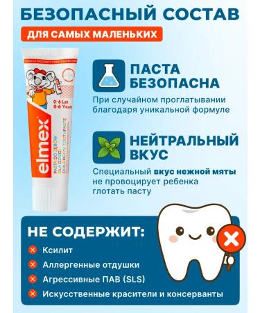 Elmex Baby tooth paste from 0 to 6 protection against caries 50 ml - Buy Online on GoSupps.com