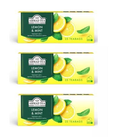 Ahmad Tea Black Ahmad Lemon and Mint 3pcs of 25 Pack - Buy Online on GoSupps.com