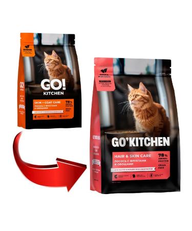 GO KITCHEN Dry Hair Skin Care for cats kittens salmon 1.36 kg - Buy Online on GoSupps.com
