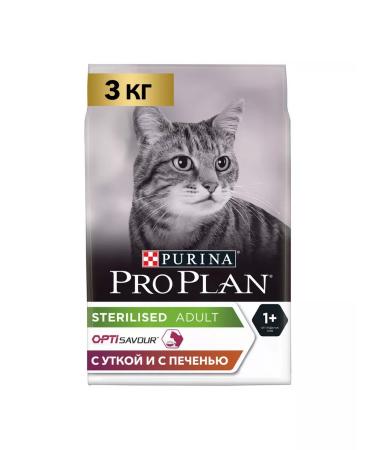 Purina Pro Plan Dry food for sterilized cats - duck and liver 3kg - Buy Online on GoSupps.com