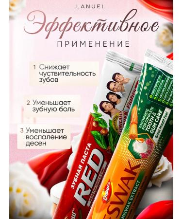 Dabur Indian paste and Mesvak Red and Meswak 100 g 2 pcs - Buy Online on GoSupps.com