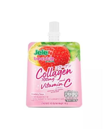 Jelly beautie with the taste of strawberries and collagen 140 g x 3 pcs - Buy Online on GoSupps.com