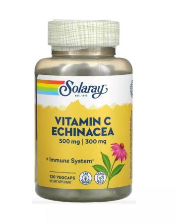 Solaray Vitamin C with echinacea 1000mg 120 capsules - Buy Online on GoSupps.com