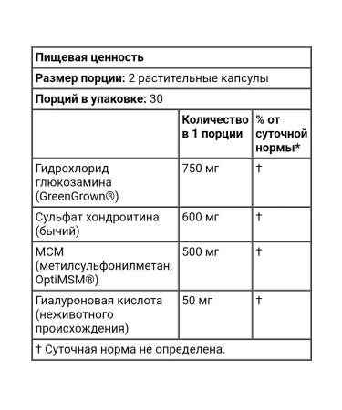 California Gold Nutrition Glucosamine chondroitin MSM with hyaluronic acid 60 capsules - Buy Online on GoSupps.com