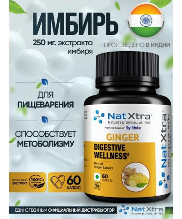 NatXtra Ginger extract 250 mg ground Indian food supplement