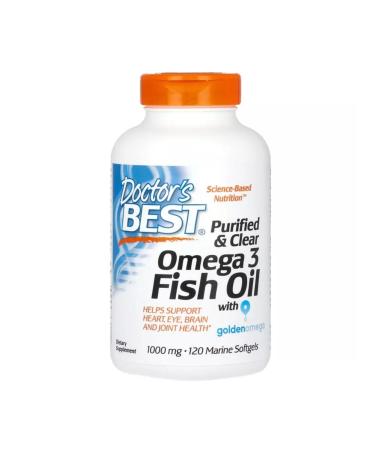 Doctors best Fish oil with omega-3 1000 mg 120 capsules - Buy Online on GoSupps.com