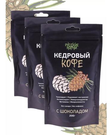 Russian roots Soluble coffee cedar without caffeine with chocolate 3 pcs