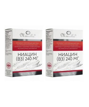 Mirrolla Niacin (b3) 40 table. 240mg - 2 units - Buy Online on GoSupps.com