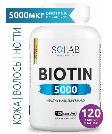 SOLAB BIOTIN 5000 hair vitamins 120 capsules