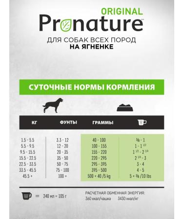Pronature Original feed for dogs dry lamb 11.3kg - Buy Online on GoSupps.com