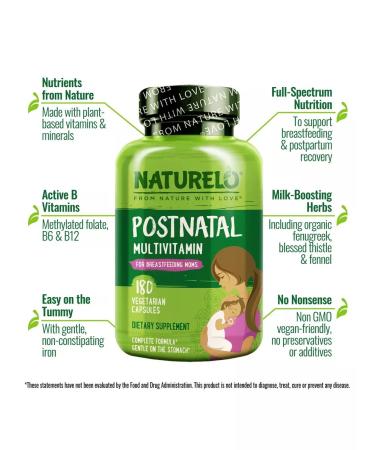 NATURELO Postnatal multivitamins for nursing mothers 180 capsules - Buy Online on GoSupps.com