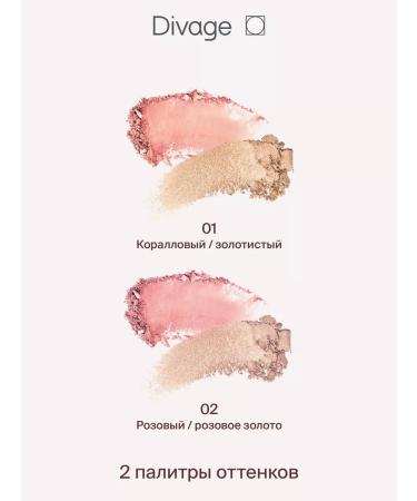 DIVAGE Facial palette Duo blush and highlighter tone 01 - Buy Online on GoSupps.com