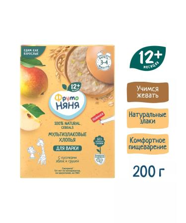 Frutonyanya Porridge Multicar -haired Silent Apple Pear 200g - Buy Online on GoSupps.com