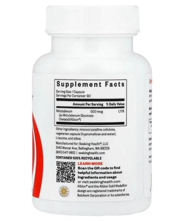 Seeking Health Molybdenum 500 g 90 capsules - Buy Online on GoSupps.com