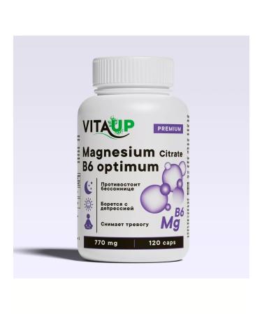 Vita UP Magnesium Citrate + B6 "Magnesium Citrate + B6 Optimum" 120 capsules - Buy Online on GoSupps.com