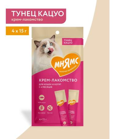 Mnyams Cream-stall for cats with tunetsukatsuo 15g x 4pcs
