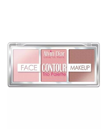 Alvin D'Or Palette for contouring+highlighter+blush Trio Palette tone 01