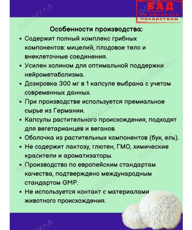 Evalar Cluscular hedgehog for improving the brain of 60kaps*1UP - Buy Online on GoSupps.com