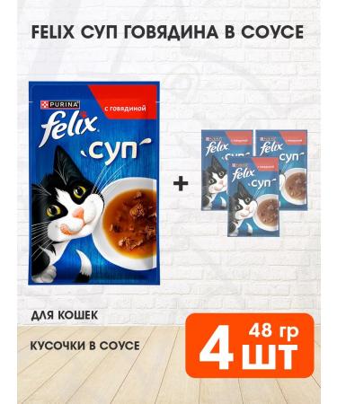FELIX Feed Wet soup for cats beef sauce 48 g 4 pcs