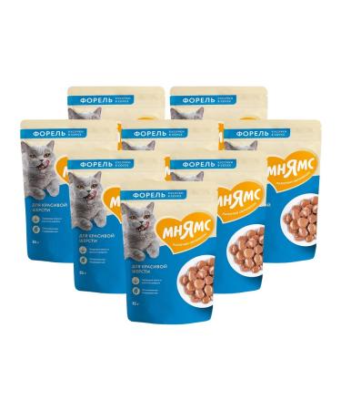 Mnyams Wet food for Kote coat wool in sauce 85 g 8 pcs - Buy Online on GoSupps.com