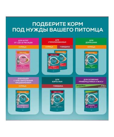 PURINA ONE Wet food for sterilized cats of beef 75 g 5 pcs - Buy Online on GoSupps.com