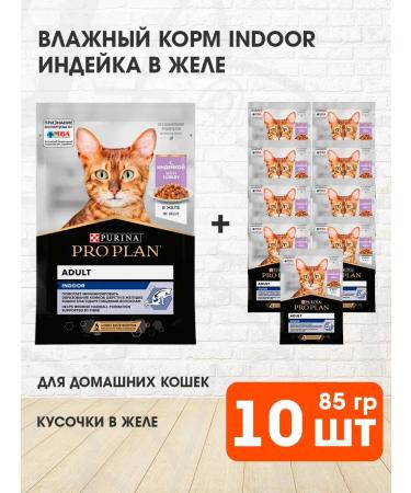PRO PLAN Wet feed for home cats turkey in jelly 85 g 10 pcs