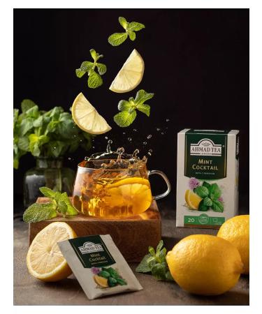 Ahmad Tea Herbal tea "Mint Cocktail" mint with lemon 2pcs - Buy Online on GoSupps.com