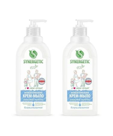 SYNERGETIC Antibacterial cream soap coconut milk 500ml 2pcs