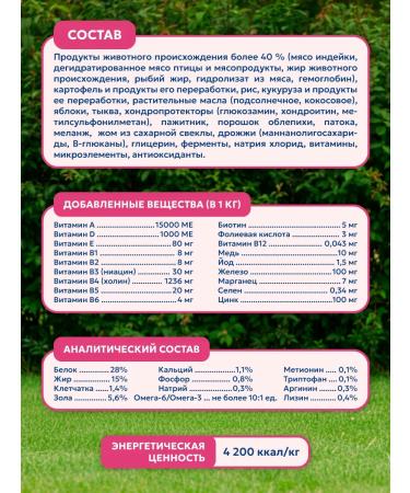 Pet's Brunch Dry food for dogs of small breeds with a turkey 1 kg - Buy Online on GoSupps.com