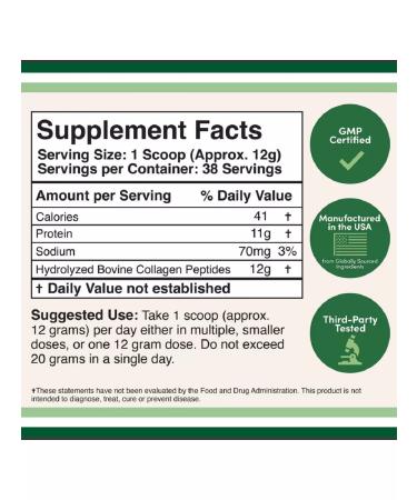 Double Wood Supplements Collagen peptides powder 456 grams - Buy Online on GoSupps.com