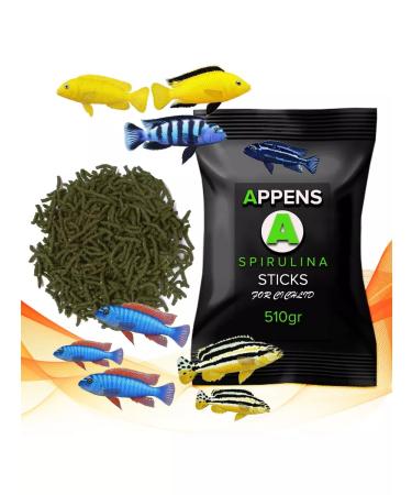 APPENS Spirulina Sticks 510g 1200ml. - sticks for cichlids - Buy Online on GoSupps.com