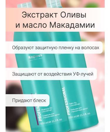 Kapous Professional Shampoo and balm for dyed hair Kapous 2x1050 ml - Buy Online on GoSupps.com