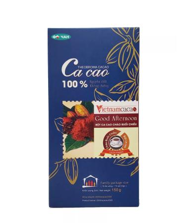 Vietnam cacao Cocoa powder Vietnam Alcalized "Good afternoon" 150g - Buy Online on GoSupps.com
