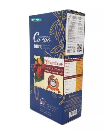 Vietnam cacao Cocoa powder Vietnam Alcalized "Good afternoon" 150g - Buy Online on GoSupps.com