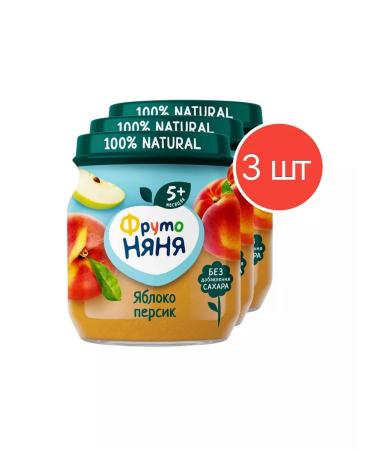 Frutonyanya Puree apple-peach 100g 3 pcs