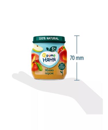 Frutonyanya Puree apple-peach 100g 3 pcs - Buy Online on GoSupps.com