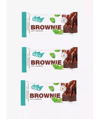 Protein Rex Browny cake protein mint with collagen 50 g 3 pcs